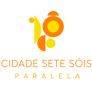 Imagem da logo da smart cidade Sete Sóis em São Paulo nas cores laranja e amarelo.