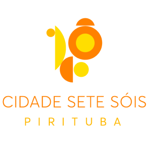 Imagem da logo da smart cidade Sete Sóis em Salvador nas cores laranja e amarelo.